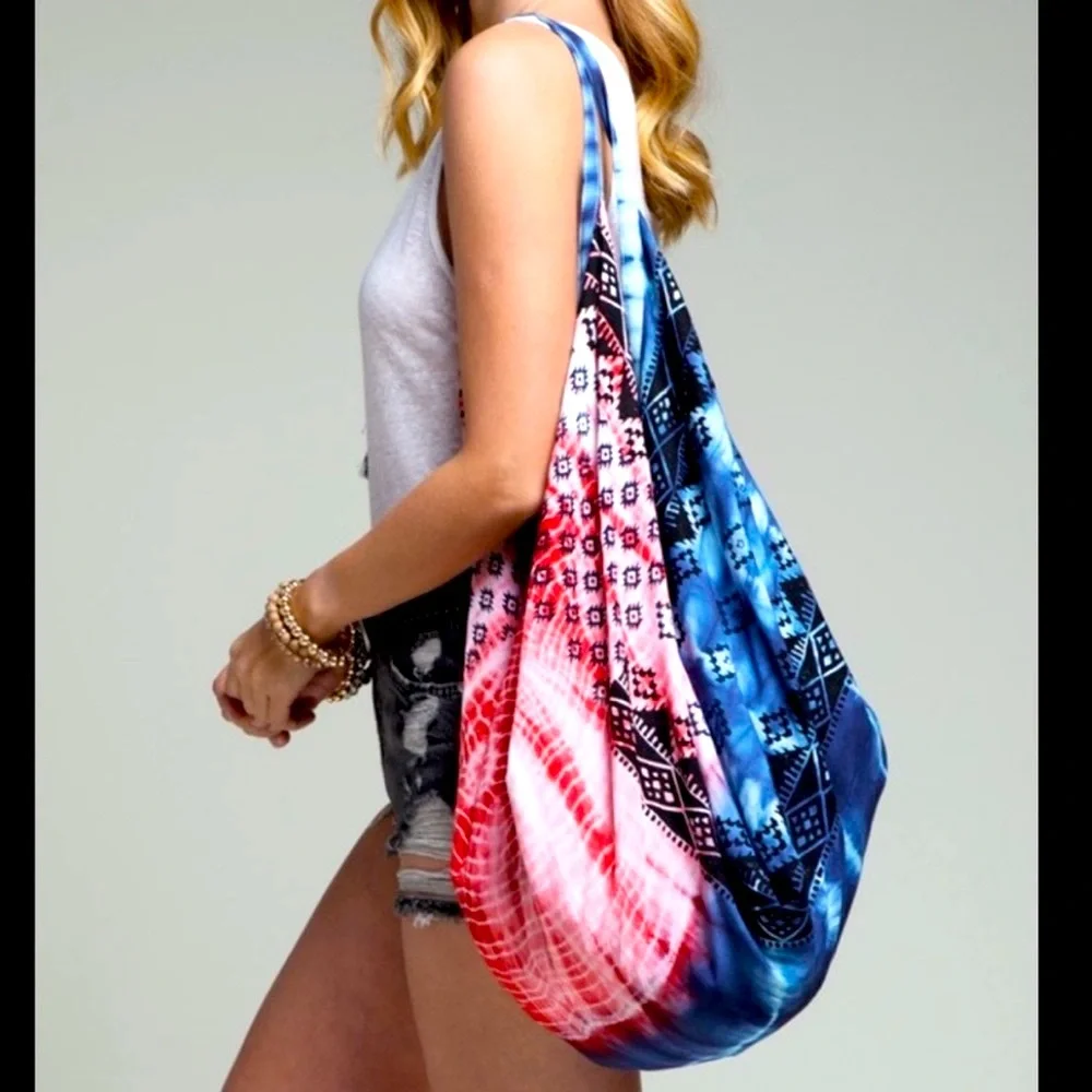 American Summer Party Soft and Sexy Full Zip Market Hobo Bag Festival Flag New